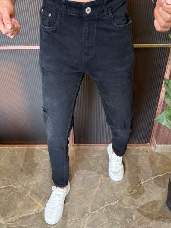 Kings Stretchable Wornout Black Jeans