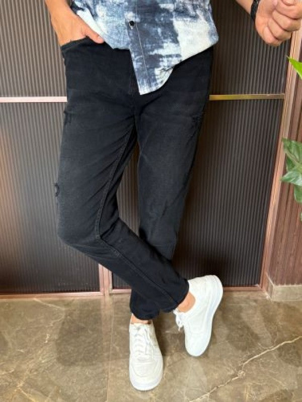 Kings Stretchable Wornout Black Jeans