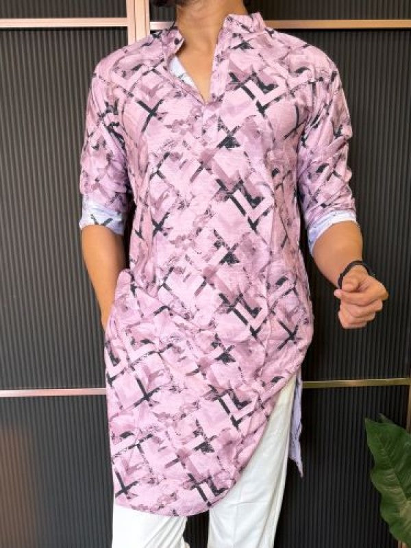 Light Weight Printed 3 Pink Kurta