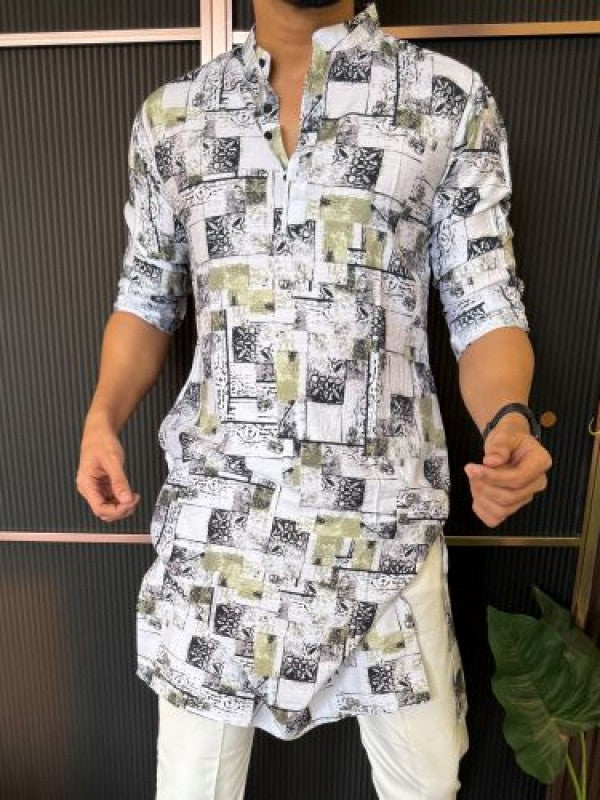 Light Weight Printed 4 Green Kurta