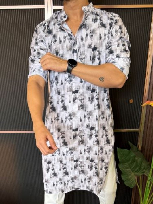 Light Weight Printed 5 Blue Kurta