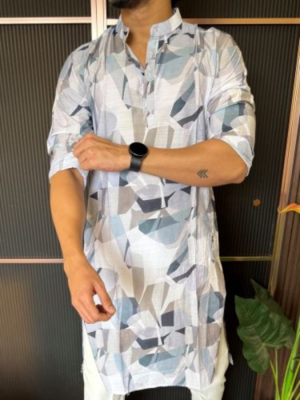 Light Weight Printed 6 Grey Kurta
