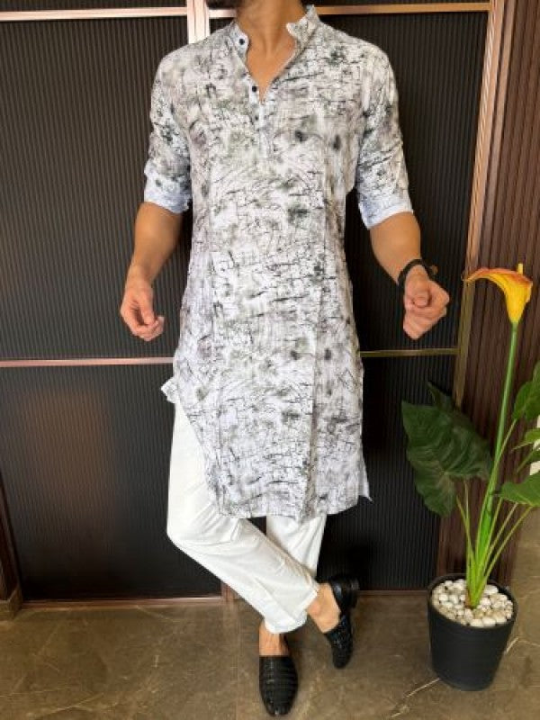 Light Weight Printed 7 Green Kurta