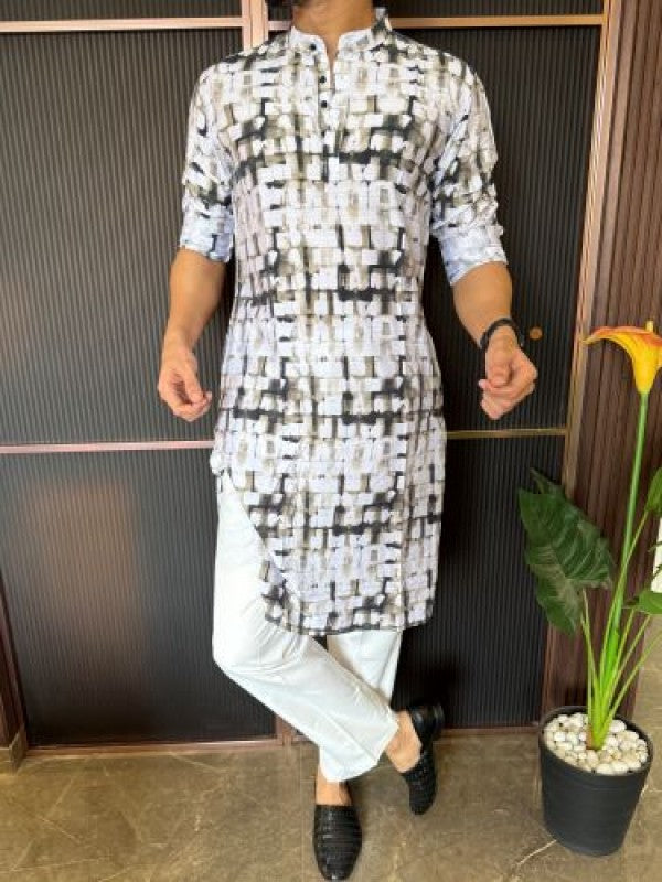 Light Weight Printed 8 Green Kurta