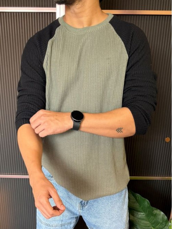 Raglan Olive Full Sleeve T shirt