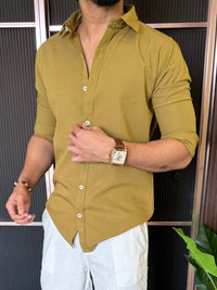 A Pure linen Green Full Shirt
