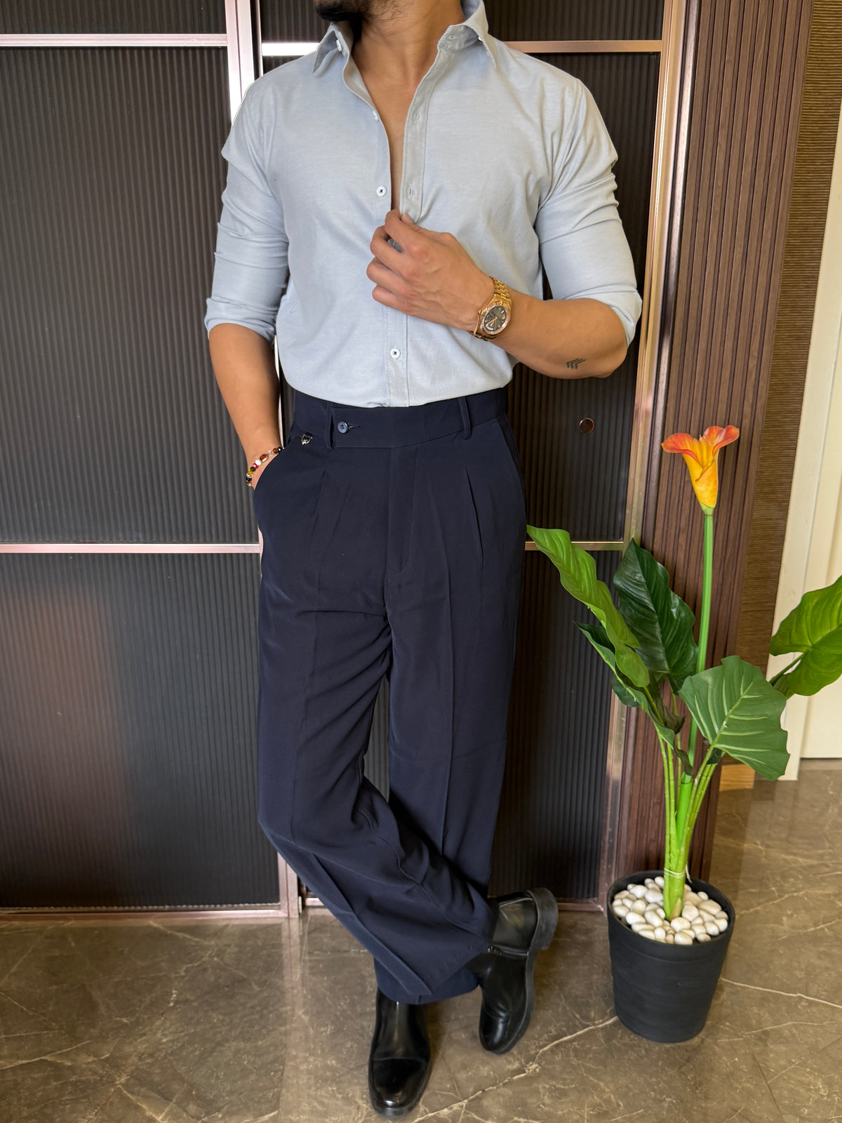 Oxford  Grey Full sleeve Shirt