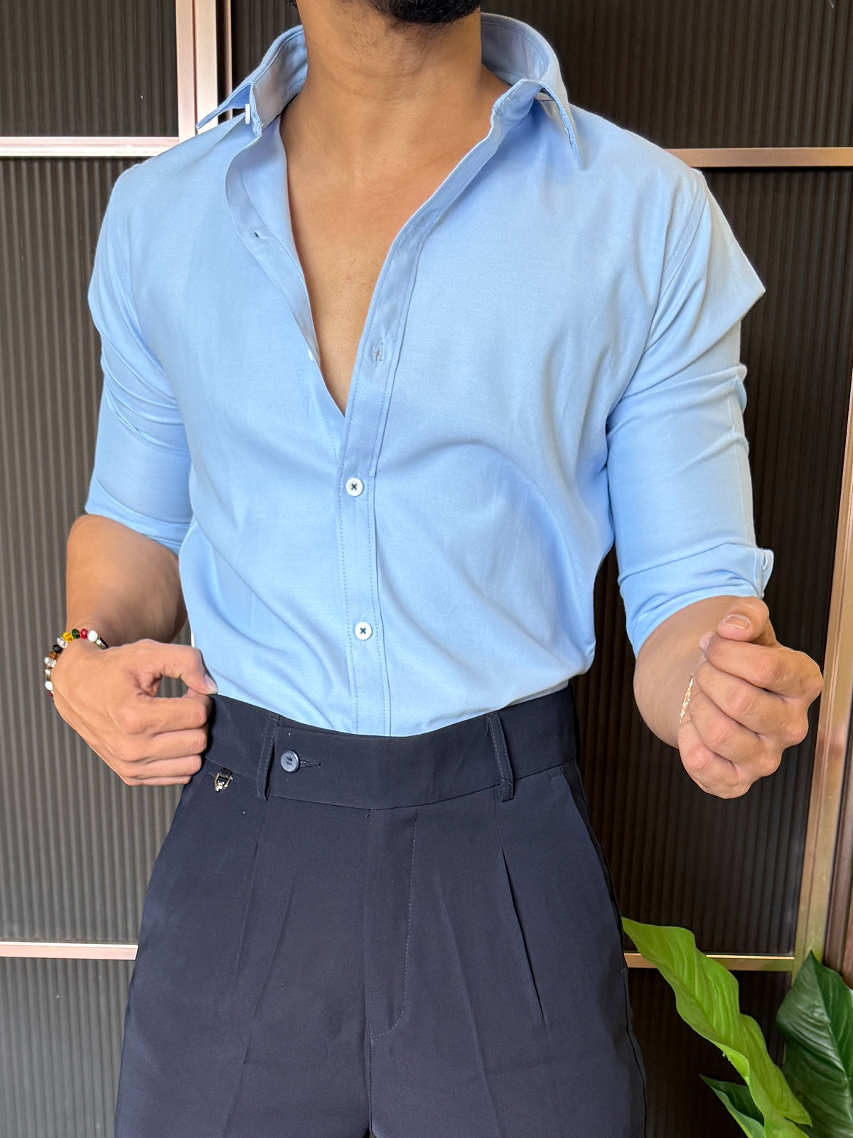 Oxford Sky Full sleeve Shirt