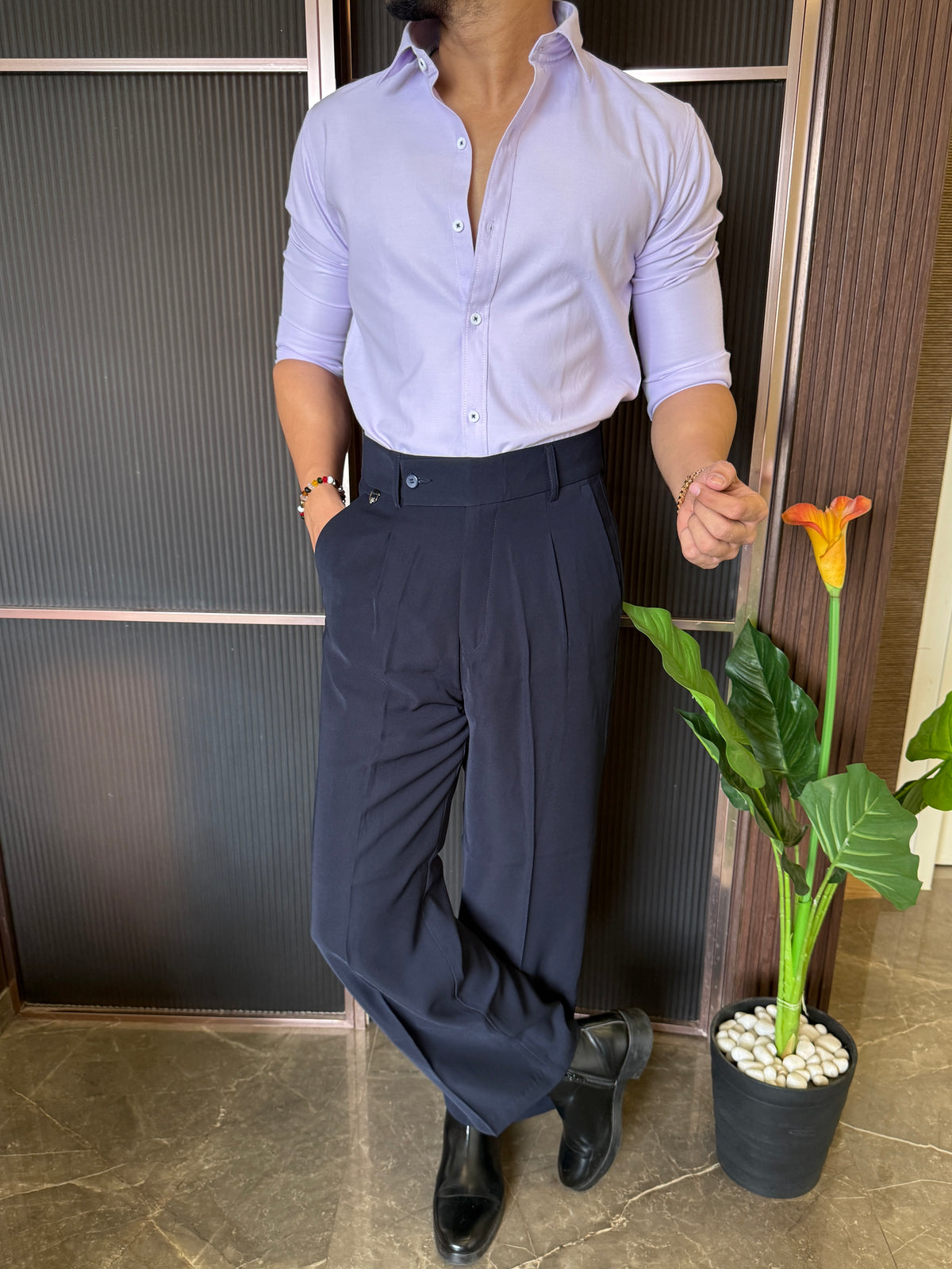 Oxford Lavender Full sleeve Shirt