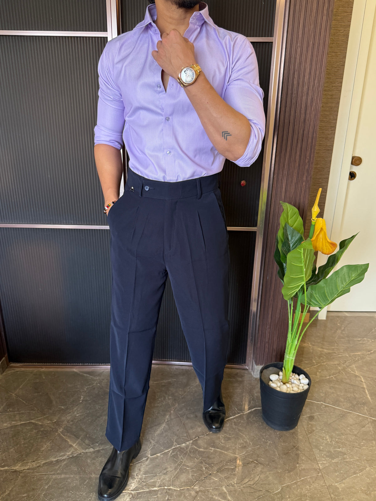 Formal Lavender Full Sleeve Shirt