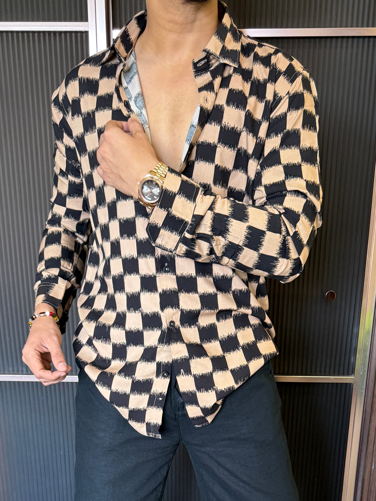 Reyon box Brown Full sleeve Shirt