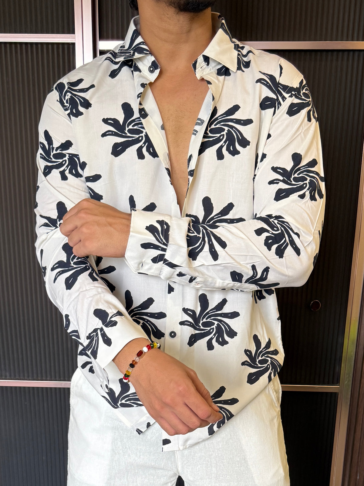 Reyon Floral White Full sleeve Shirt