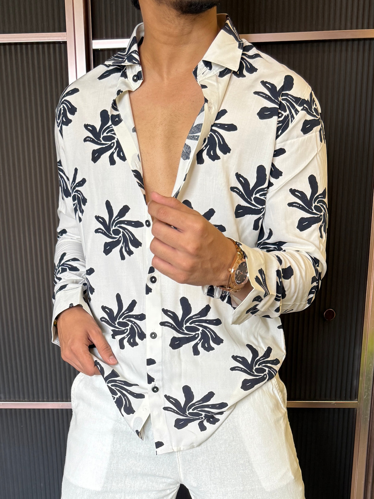 Reyon Floral White Full sleeve Shirt