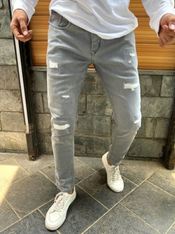 Grey Wornout Slim fit Jeans