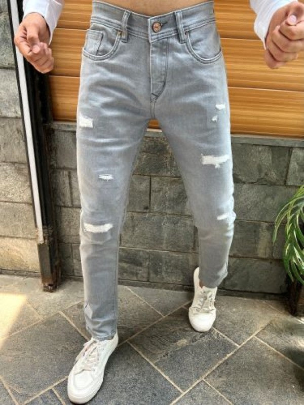 Grey Wornout Slim fit Jeans