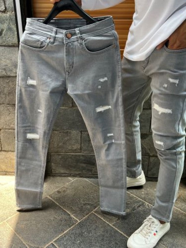 Grey Wornout Slim fit Jeans
