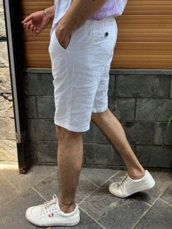 White Cotton Shorts