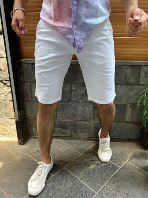 White Cotton Shorts