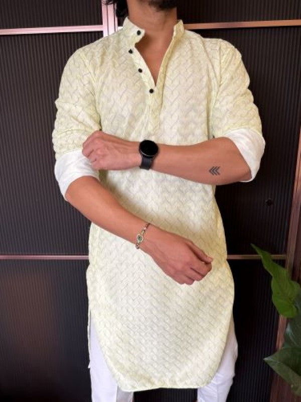 Heavy textured Pista Kurta