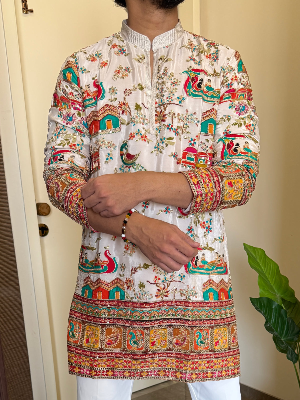Premium Hand Work White 2  Kurta