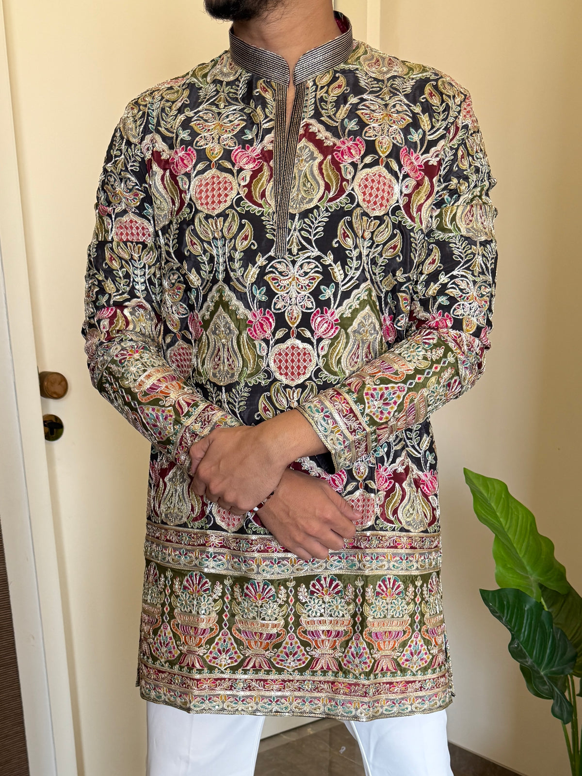 Premium Hand Work Green Kurta