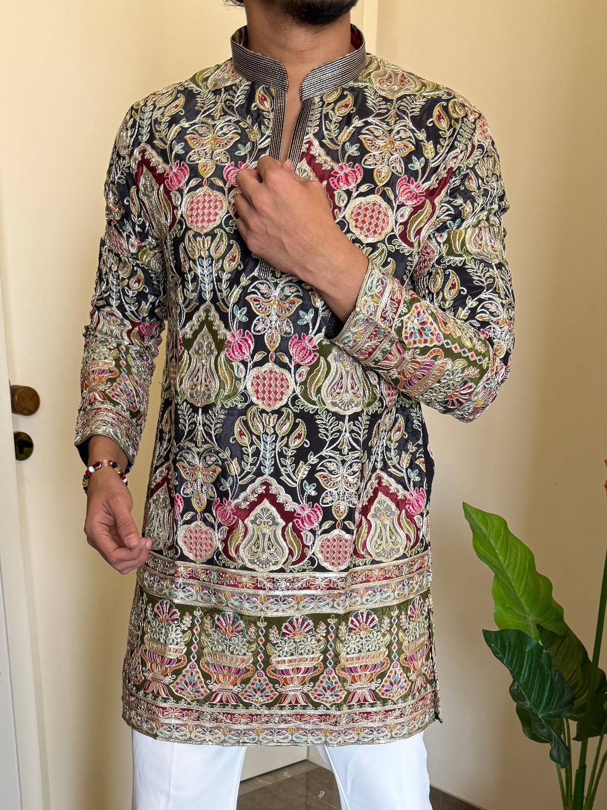 Premium Hand Work Green Kurta