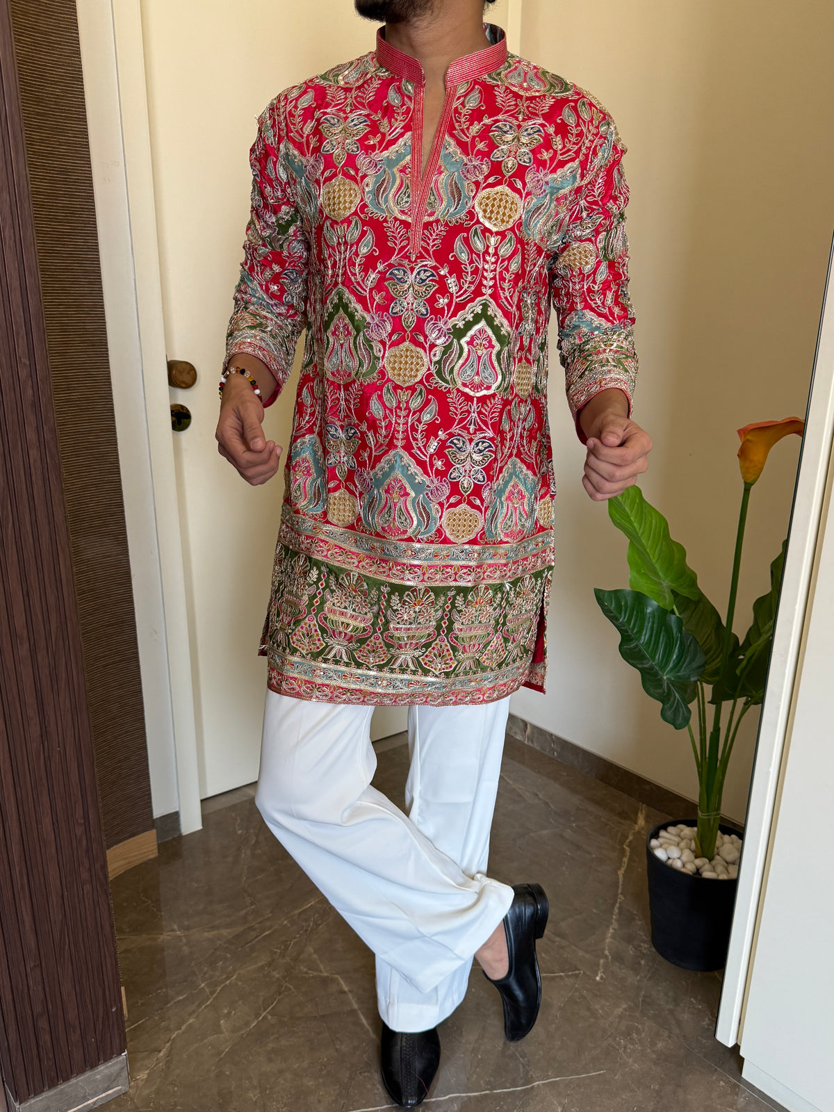 Premium Hand Work Pink Kurta