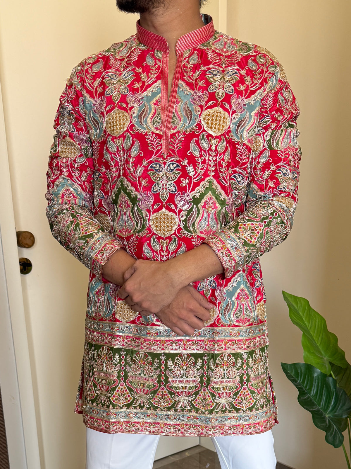 Premium Hand Work Pink Kurta