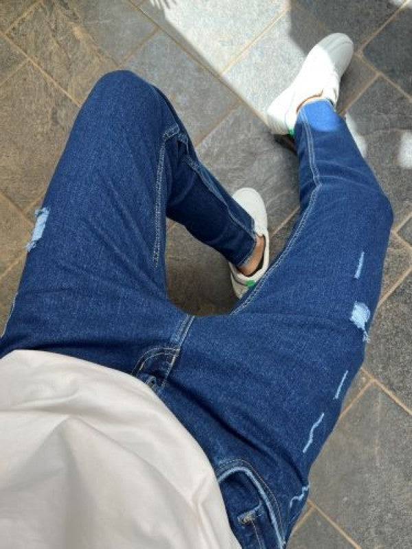Kings Worn out  Slim fit Dark Blue Jeans