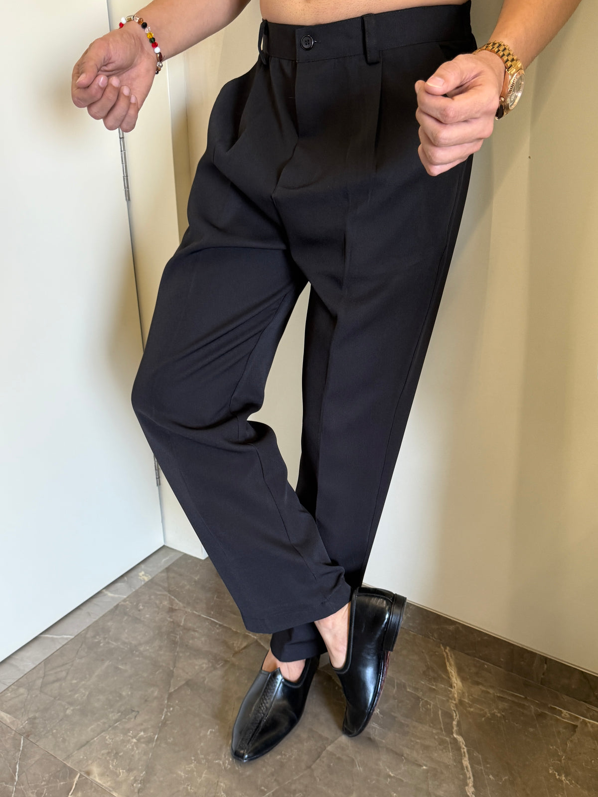 Straight Korean Pants For Kurta Black
