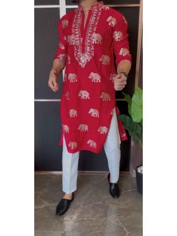 Premium Hand Work Pink Kurta