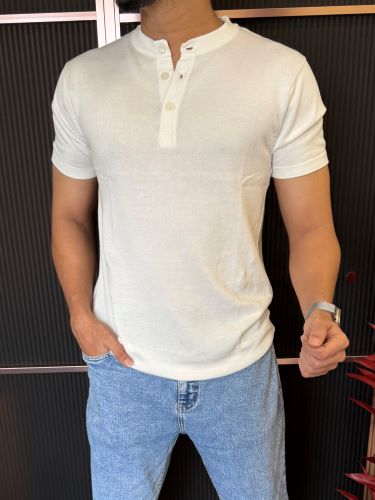 Henly Knitted Off White Half sleeves
