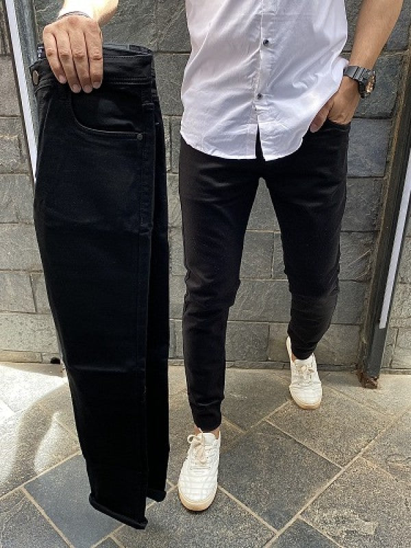 Basic Jet Black Stretchable Jeans