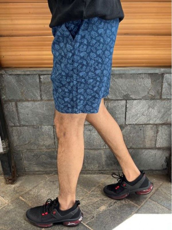 Design 1 Elastic Waist Blue Shorts