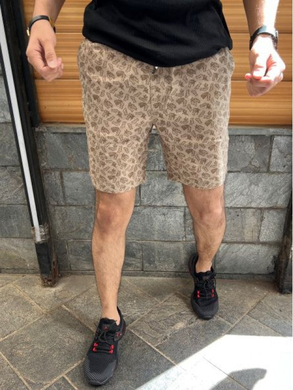 Design 1 Elastic Waist brown Shorts
