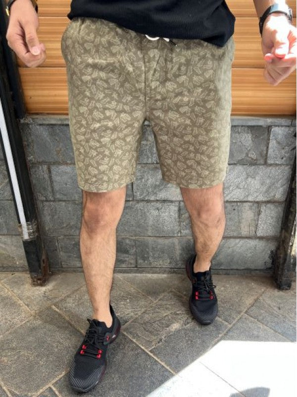 Design 1 Elastic Waist Green Shorts