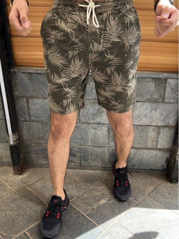 Design 2 Elastic Waist Green Shorts