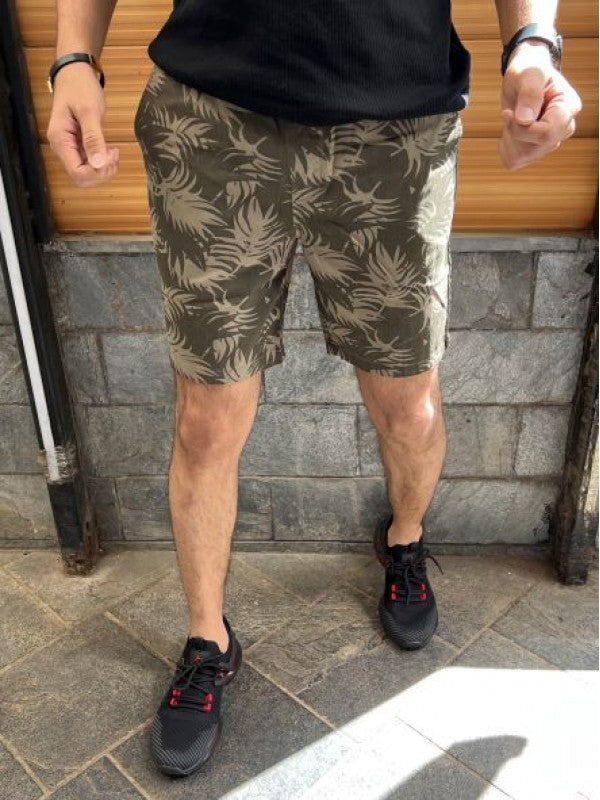 Design 2 Elastic Waist Green Shorts