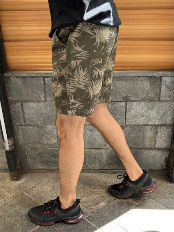 Design 2 Elastic Waist Green Shorts