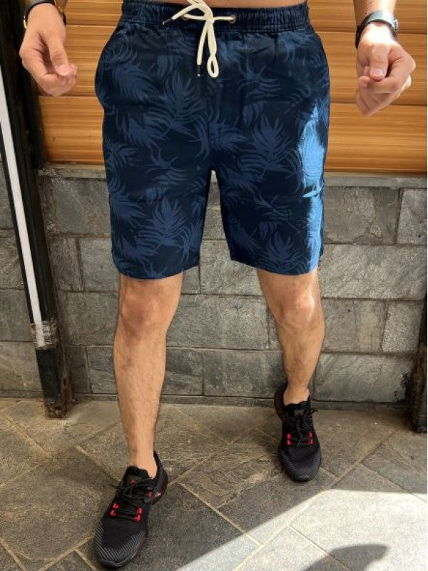 Design 2 Elastic Waist Blue Shorts