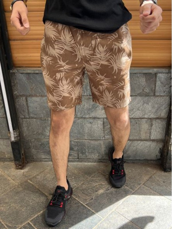 Design 2 Elastic Waist Brown Shorts