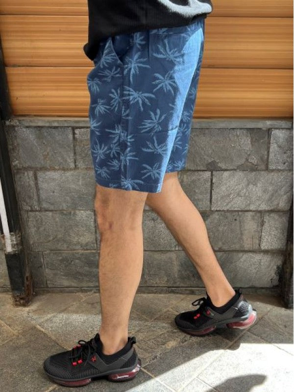 Design 3 Elastic Waist Blue Shorts