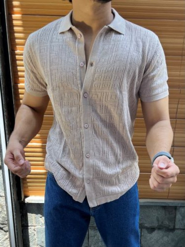 Knitted Fone Half sleeves shirt