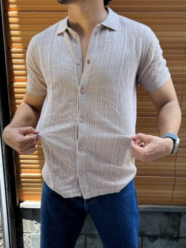 Knitted Fone Half sleeves shirt