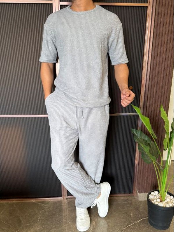 Towel Fabric Light Grey Cord Set