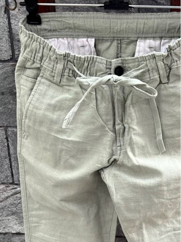 Elastic Waist Cream Pista Pant