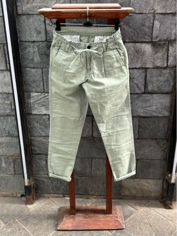 Elastic Waist Cream Pista Pant