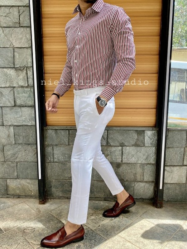 Striper Maroon lines Fullsleeve Shirt