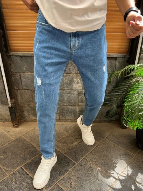 Kings Worn out  Slim fit Mid Blue Jeans