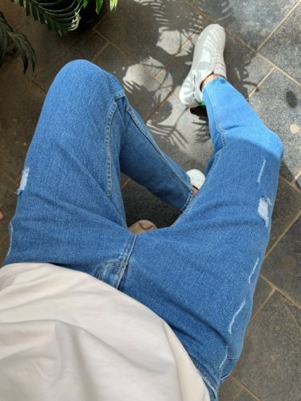 Kings Worn out  Slim fit Mid Blue Jeans